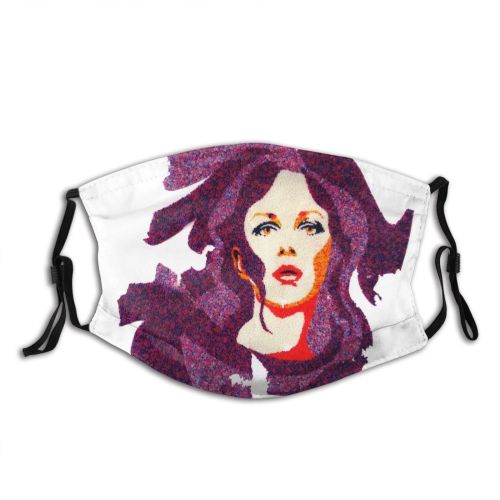 yanfind Texture Fashion Curly Colorful Design Magenta Beatiful Portrait Graphics Girl Art Fictional Dust Washable Reusable Filter and Reusable Mouth Warm Windproof Cotton Face