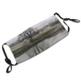 yanfind Winter Landscape Reflection River Sky Tree Tree Morning Natural Winter Atmospheric River Dust Washable Reusable Filter and Reusable Mouth Warm Windproof Cotton Face