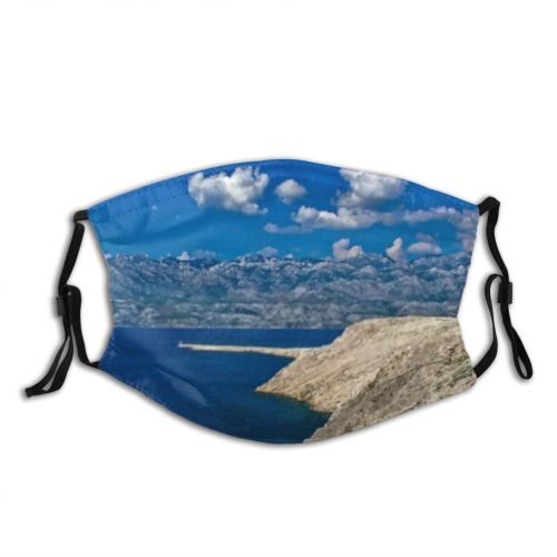 yanfind Channel Rock Ocean Bay Mediterranean Europe Coastline Croatian Coast Natural Landscape Velebit Dust Washable Reusable Filter and Reusable Mouth Warm Windproof Cotton Face