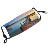yanfind Jetty Wooden Foliage Planks Lake Sunset Dawn Sea Forest Clouds Beach Sunglow Dust Washable Reusable Filter and Reusable Mouth Warm Windproof Cotton Face