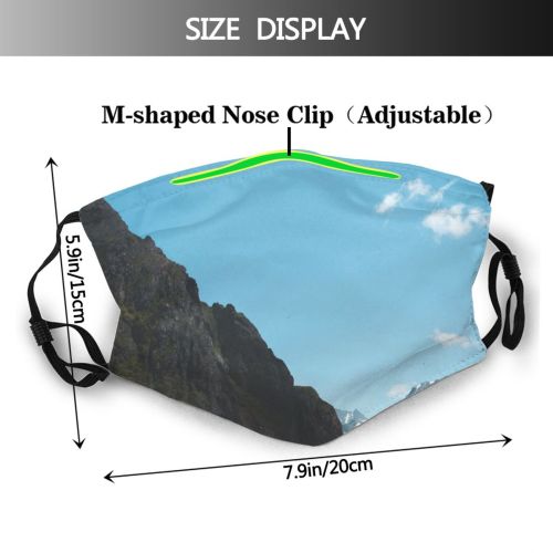 yanfind Ice Glacier Daylight Frost Frosty Mountain Road Snowy Icy Clouds Daytime Frozen Dust Washable Reusable Filter and Reusable Mouth Warm Windproof Cotton Face