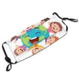 yanfind Friends Smile Earth Chirping Together Comic Cute Recycle Colorful Kid Cheerful Flowers Dust Washable Reusable Filter and Reusable Mouth Warm Windproof Cotton Face