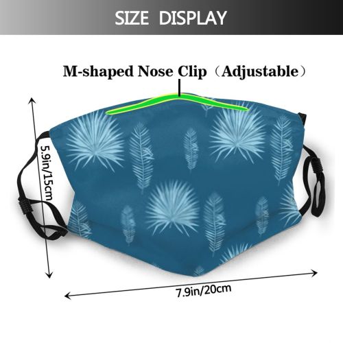 yanfind Isolated Garden Cute Hawaii Seamless Colorful Natural Wildlife Summer Palm Nutrition Design Dust Washable Reusable Filter and Reusable Mouth Warm Windproof Cotton Face