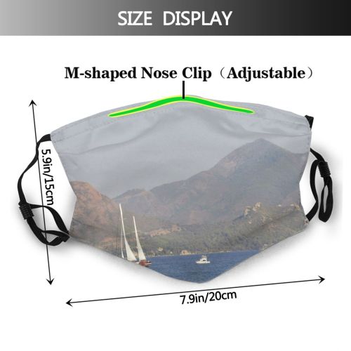 yanfind Lonely With Sky Vehicle Calm Atmospheric Sun Sound Leaves Sail Boat Sky Dust Washable Reusable Filter and Reusable Mouth Warm Windproof Cotton Face