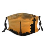 yanfind Paris Dusk Afterglow Cloud Sunset Sunset Eiffel Sky Sky Tower Tour Evening Dust Washable Reusable Filter and Reusable Mouth Warm Windproof Cotton Face
