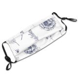 yanfind  Spring Flower Stylized Garden Grass Forget Plant Retro Cute Rose Design Dust Washable Reusable Filter and Reusable Mouth Warm Windproof Cotton Face