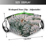 yanfind Frost Coniferous Frozen Needle Tree Snow Evergreen Branch Forest Fir Pine Snowflake Dust Washable Reusable Filter and Reusable Mouth Warm Windproof Cotton Face