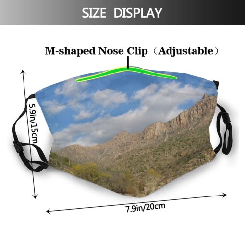 yanfind Foothills Natural Wilderness Canyon Vegetation Mountain Landscape Plant Sabino Community Landforms Mountainous Dust Washable Reusable Filter and Reusable Mouth Warm Windproof Cotton Face