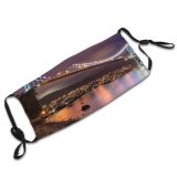 yanfind Idyllic Coast Afterglow Structure Calm Dawn Gate Sea Bridge Clouds Tranquil River Dust Washable Reusable Filter and Reusable Mouth Warm Windproof Cotton Face