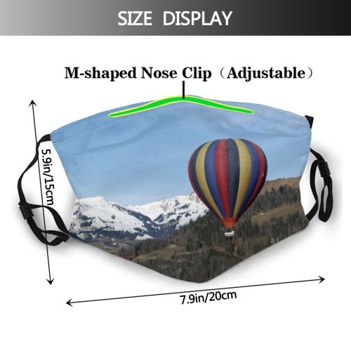 yanfind Winter Sky Vehicle Balloon Ballooning Mountain Sky Hot Air Fly Mountain Landforms Dust Washable Reusable Filter and Reusable Mouth Warm Windproof Cotton Face