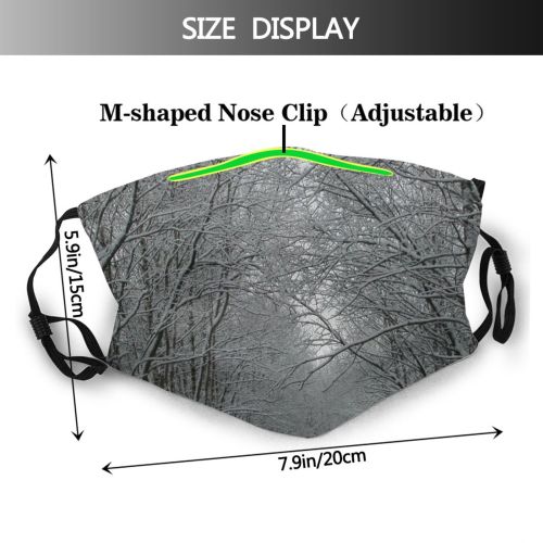 yanfind Landscape Sky Tree Branch Plant Winter Natural Freezing Atmospheric Snow Woody Dust Washable Reusable Filter and Reusable Mouth Warm Windproof Cotton Face