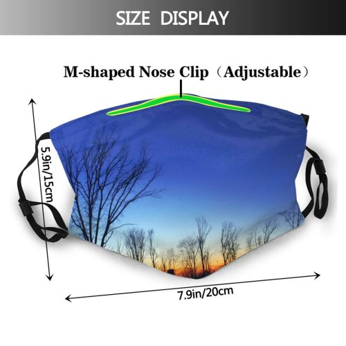 yanfind Hill Horizon Natural Sun Cloud Landscape Sky Sunlight Rainbow Tour Branch Hump Dust Washable Reusable Filter and Reusable Mouth Warm Windproof Cotton Face
