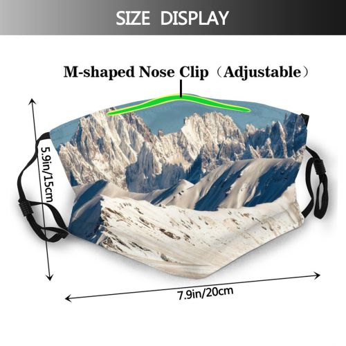 yanfind Ice Glacier Daylight Frost Mountain Peaks Frozen Altitude High Mountains Winter Summit Dust Washable Reusable Filter and Reusable Mouth Warm Windproof Cotton Face