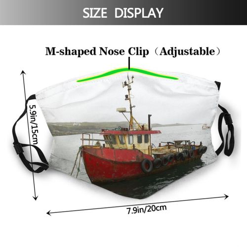 yanfind Chain Fishing Tire Nautical Irish Atlantic Urban Vehicle Destinations Getting Travel Scene Dust Washable Reusable Filter and Reusable Mouth Warm Windproof Cotton Face