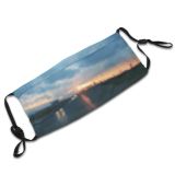 yanfind Idyllic Afterglow Depth Focus Field Dawn Glass Tranquil Bokeh Scenery Blur Dusk Dust Washable Reusable Filter and Reusable Mouth Warm Windproof Cotton Face
