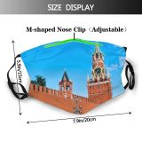 yanfind Central Architecture Destination n Moscow Star Beautiful Kuranti City Street Tower Wall Dust Washable Reusable Filter and Reusable Mouth Warm Windproof Cotton Face