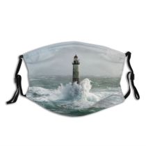 yanfind Europe Brest Aerial Power France Landscape Majestic Point Brittany Built Finistere Lighthouse Dust Washable Reusable Filter and Reusable Mouth Warm Windproof Cotton Face