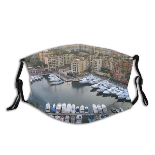 yanfind Marina City Harbor Transportation Waterway Yacth Buildings Vehicle Bay Monaco Dock Boat Dust Washable Reusable Filter and Reusable Mouth Warm Windproof Cotton Face