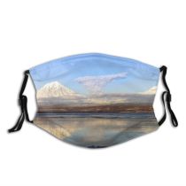yanfind Ice Volcano Glacier Lake Daylight Sunset Frosty Dawn Mountain Sea Eruption Clouds Dust Washable Reusable Filter and Reusable Mouth Warm Windproof Cotton Face