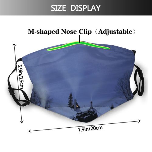 yanfind Nasa Hill Night Galaxy Mystical Field Moons Winter Atmospheric Cloud Branch Landscape   Dust Washable Reusable Filter and Reusable Mouth Warm Windproof Cotton Face