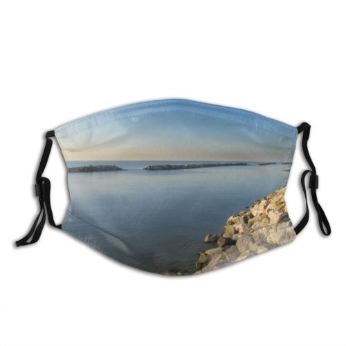 yanfind Winter Horizon Beach Coast Shore Sea Sky Ocean Coastal Rock Landforms Beach Dust Washable Reusable Filter and Reusable Mouth Warm Windproof Cotton Face