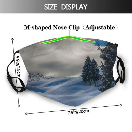 yanfind Ice Frost Frosty Mountain Snowy Clouds Daytime Frozen Capped Mountains Peak Winter Dust Washable Reusable Filter and Reusable Mouth Warm Windproof Cotton Face