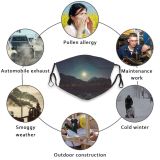 yanfind Lake Reflections Evening Night Dawn Stars Mountain Forest Scenery Mountains Peak Beautiful Dust Washable Reusable Filter and Reusable Mouth Warm Windproof Cotton Face