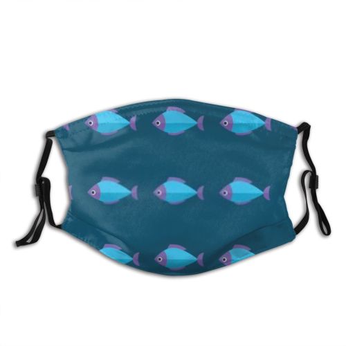 yanfind Childish Decor Fashion Comic Cute Seamless Colorful Trendy Seafood Wildlife Doodle Deep Dust Washable Reusable Filter and Reusable Mouth Warm Windproof Cotton Face