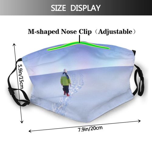 yanfind Snowshoe Winter Borealis Geological Footwear Mountaineering Sky Aurora Snowscape Arctic Ski Winter Dust Washable Reusable Filter and Reusable Mouth Warm Windproof Cotton Face