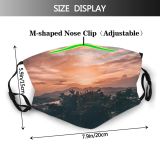 yanfind Lake Golden Sunset Evening Forest Clouds Mountains Sun Trees Outdoors Sky Dusk Dust Washable Reusable Filter and Reusable Mouth Warm Windproof Cotton Face