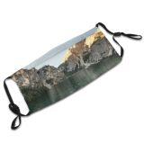 yanfind Lake Daylight Reflections Mountain Forest Scenery Mountains Peak Outdoors Trees Lakeside Rocks Dust Washable Reusable Filter and Reusable Mouth Warm Windproof Cotton Face