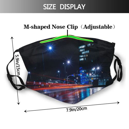 yanfind Lamps Transportation Motion Pavement Downtown Evening Exposure Night Road Wet Roadway Urban Dust Washable Reusable Filter and Reusable Mouth Warm Windproof Cotton Face