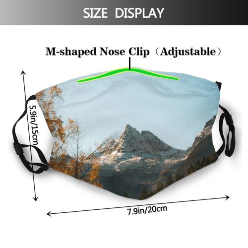 yanfind Ice Glacier Daylight Frost Pine Frosty Mountain Snowy Icy Forest Daytime Frozen Dust Washable Reusable Filter and Reusable Mouth Warm Windproof Cotton Face