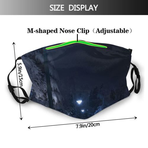 yanfind Winter Street Xmas Night Silence Ways Fixture Christmas Cool Swiss Winter Roads Dust Washable Reusable Filter and Reusable Mouth Warm Windproof Cotton Face