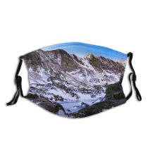 yanfind Ice Glacier Daylight Mossy Mountain Frozen River High Peak Winter Valley Snow Dust Washable Reusable Filter and Reusable Mouth Warm Windproof Cotton Face