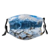 yanfind Drone Ice Swiss Europe Aerial Alps Cabin Hill Range Landscape Point Tranquility Dust Washable Reusable Filter and Reusable Mouth Warm Windproof Cotton Face
