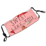 yanfind Calligraphy February Candy Romance Cute Box Dessert Present Wedding Vintage Design Handmade Dust Washable Reusable Filter and Reusable Mouth Warm Windproof Cotton Face