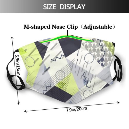 yanfind Abstract Fashion Multicolored Striped Postmodernism Cute Futuristic Memphis Promo Minimalism Collage Design   Dust Washable Reusable Filter and Reusable Mouth Warm Windproof Cotton Face
