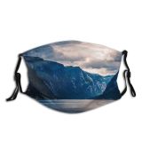 yanfind Lake Daylight Calm Norway Hike Frosty Mountain Clouds Peaks Mountains Fjord Outdoors Dust Washable Reusable Filter and Reusable Mouth Warm Windproof Cotton Face