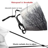yanfind Winter Frost Winter Natural Atmospheric Branches Woody Landscape Sky Plant Branch Twig Dust Washable Reusable Filter and Reusable Mouth Warm Windproof Cotton Face