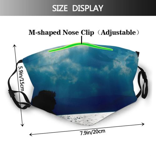 yanfind Figure Sea Sky Dark Cloud Ocean Clouds Atmosphere Beach Atmosphere Sky Sun Dust Washable Reusable Filter and Reusable Mouth Warm Windproof Cotton Face