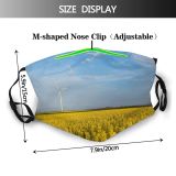 yanfind Colours Field Rapeseed Sky Plant Crop Plant Field Windmill Mustard Prairie Spring Dust Washable Reusable Filter and Reusable Mouth Warm Windproof Cotton Face