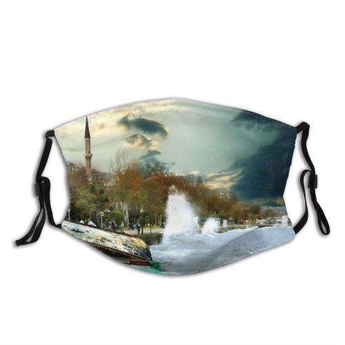 yanfind Istanbul Sky Vehicle Mimar Moss Cloud Sea Boat Sky Harbour Ship Wave Dust Washable Reusable Filter and Reusable Mouth Warm Windproof Cotton Face