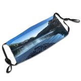 yanfind Lake Daylight Forest Clouds River Scenery Mountains Outdoors Trees Wilderness Sky Lakeside Dust Washable Reusable Filter and Reusable Mouth Warm Windproof Cotton Face