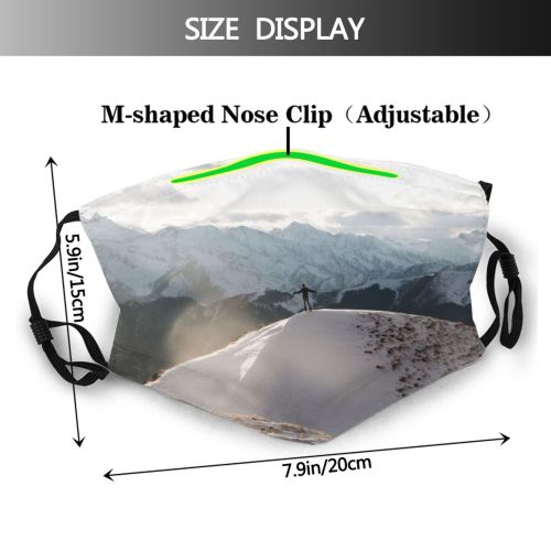 yanfind Ice Glacier Daylight Hike Dawn Mountain Climb Covered Exploration High Mountains Winter Dust Washable Reusable Filter and Reusable Mouth Warm Windproof Cotton Face