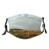 yanfind Pasture Grassland Harvesting Cloud Landscape Field Sky Hay Grass Natural Gathering Prairie Dust Washable Reusable Filter and Reusable Mouth Warm Windproof Cotton Face