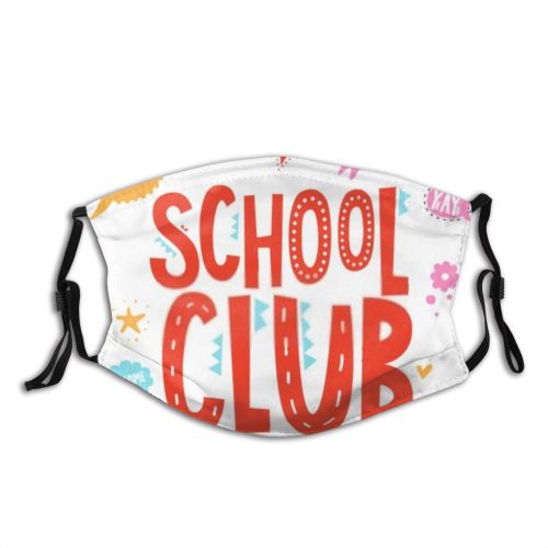 yanfind Calligraphy Emblem Together Camp Club Cat Sport Balloon Colorful Community Kid Summer Dust Washable Reusable Filter and Reusable Mouth Warm Windproof Cotton Face