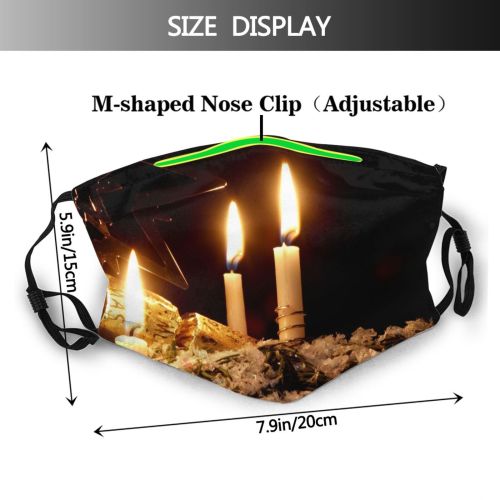 yanfind Winter Xmas Present Burning Christmas Golden Presents Branch Snow Neddles Still Candle Dust Washable Reusable Filter and Reusable Mouth Warm Windproof Cotton Face