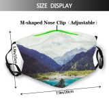 yanfind Lake Daylight Sight Mountain Forest Clouds Peaks Majestic Mountains Grass Valley Trees Dust Washable Reusable Filter and Reusable Mouth Warm Windproof Cotton Face