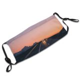 yanfind Idyllic Afterglow Transportation Sunset Night Dawn Road Tranquil Roadway Scenery Expressway Highway Dust Washable Reusable Filter and Reusable Mouth Warm Windproof Cotton Face